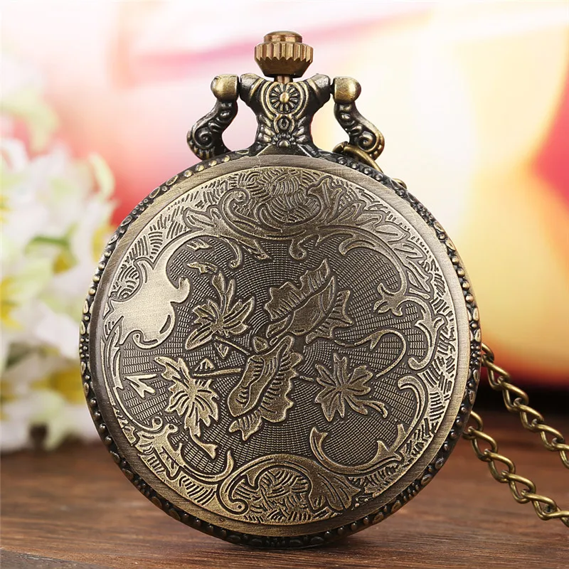 Retro Classic Bronze Watches Vintage London Ferris Wheel Design Pocket Watch Men Women Quartz Clock Necklace Chain Souvenir Gift