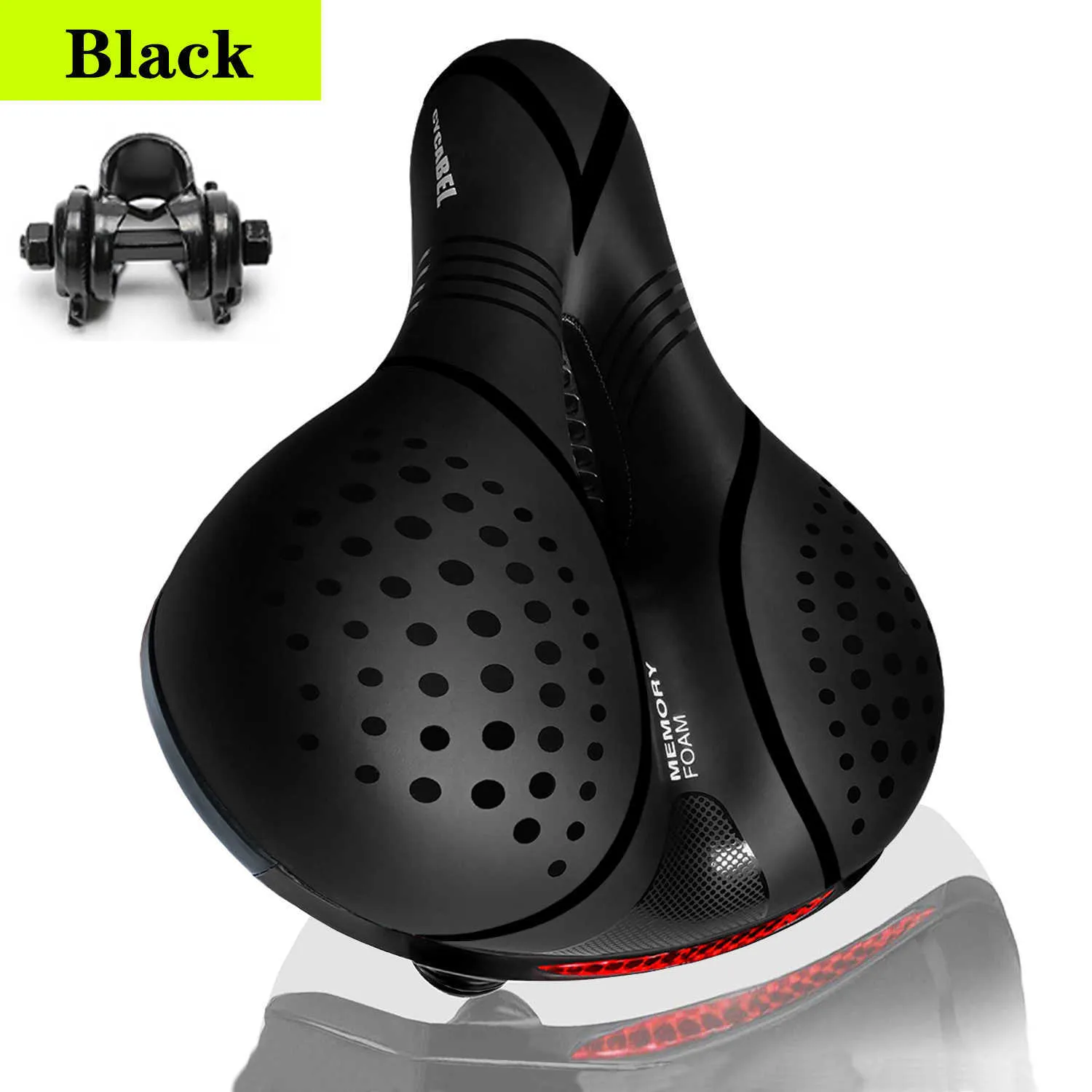 S Hollow Birthable Bicycle Men Femmes Mtb Road Saddle Shock Absorbant confortable Big Butt But Bike Seat Sécurité avertissement 0131