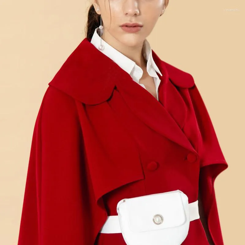 Abiti da lavoro Blazer da donna a maniche lunghe da donna Designer di passerelle Eleganti da donna Mini abito rosso Giacca doppio petto Abiti da donna