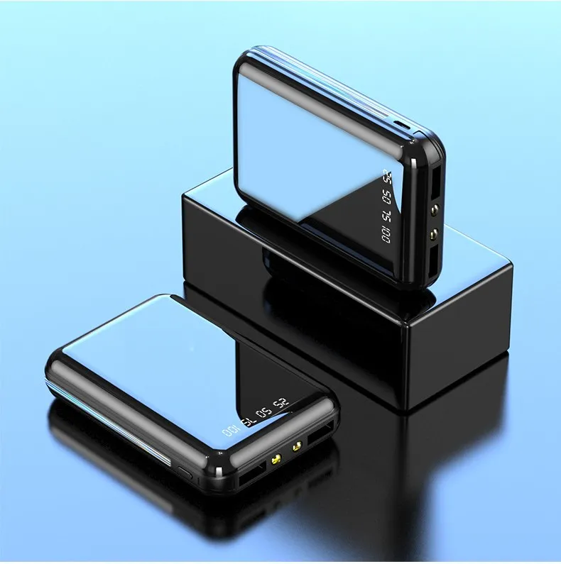 Power Bank Mini New External Battery 2 USB LCD Portable Mobile