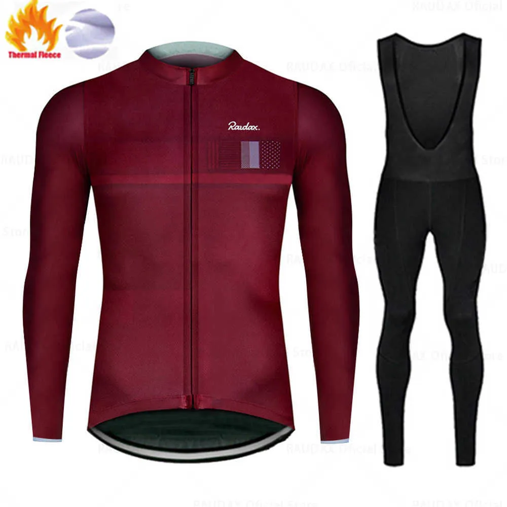 Jersey Raudax Conjuntos de manga larga de invierno Ropa de bicicleta Ropa de ciclismo de montaña transpirable Trajes Ropa Ciclismo Verano Triatlón Z230130