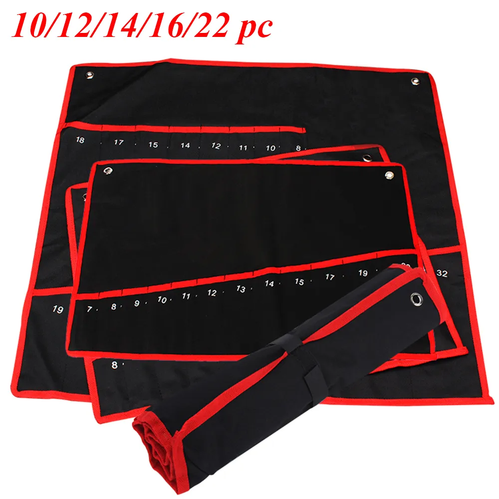 Gereedschapzak Praktische canvas Wrench Tool Bag Opslag Opslag Vouwbare sleutel Organisator Pouch Case Handgereedschap Zakken 10/12/14/16/22 PCS 230130