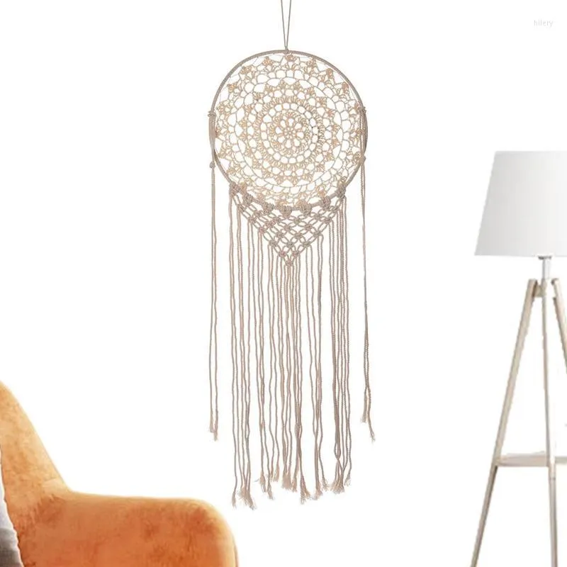 Decoratieve beeldjes Boheemse macrame muur hangende chique handgemaakt geweven tapijt Noordse huizendecoratie voor slaapkamer woonkamer appartement