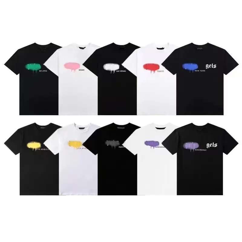 Summer Tees Plam Mens T-Shirts Women Angels Designers Shirts Fashion Tops Mans Casual Cotton Back Letter Shirt Shorts Sleeve Tshirts over sized