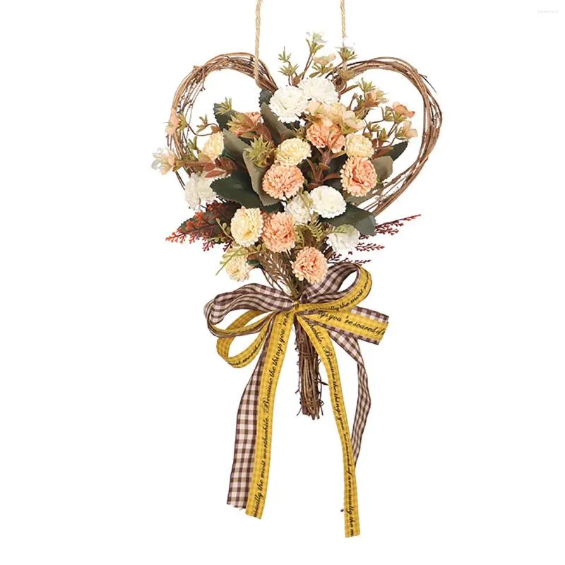 Fiori decorativi Cuore - Ghirlanda ghirlanda appesa a muro a forma di ghirlanda con fiori di fiori rosa finta mamma per la festa dell'arredamento del matrimonio