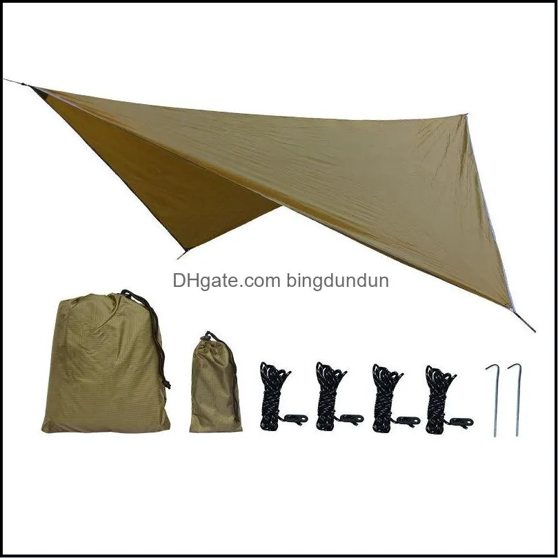 Hängematten Outdoor Sun Shelter Cam Hammock Fliegendes Zelt Tragbares leichtes Nylon mit UV-Plane VT0163 Drop Lieferung Home Garden Furnitu Dhmea