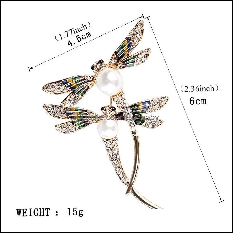  design dragonfly brooches large couple flying insect dragonfly brooch pins for women mens suit collar coat jewelry accessories