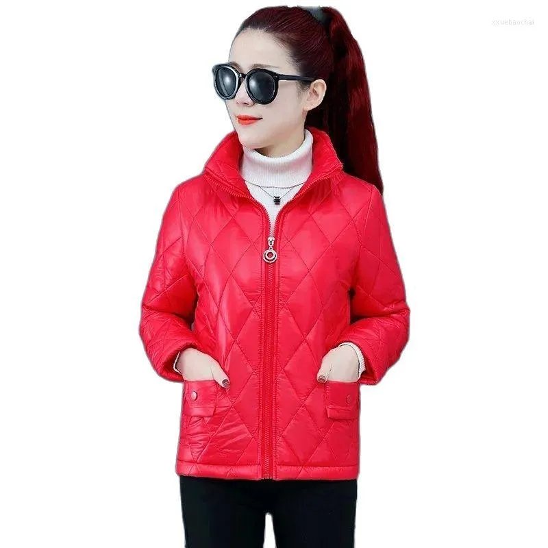 Damesgeul Lagen Korte mode Vrouwen jas herfst winter Koreaanse versie Slim Fit Parka Pocket Keep warm comfortabel vrouwelijk down cotton