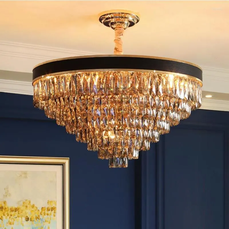 Kroonluchters luxe kristal kroonluchter woonkamer eetkamer slaapkamer moderne zwarte gouden mode ronde