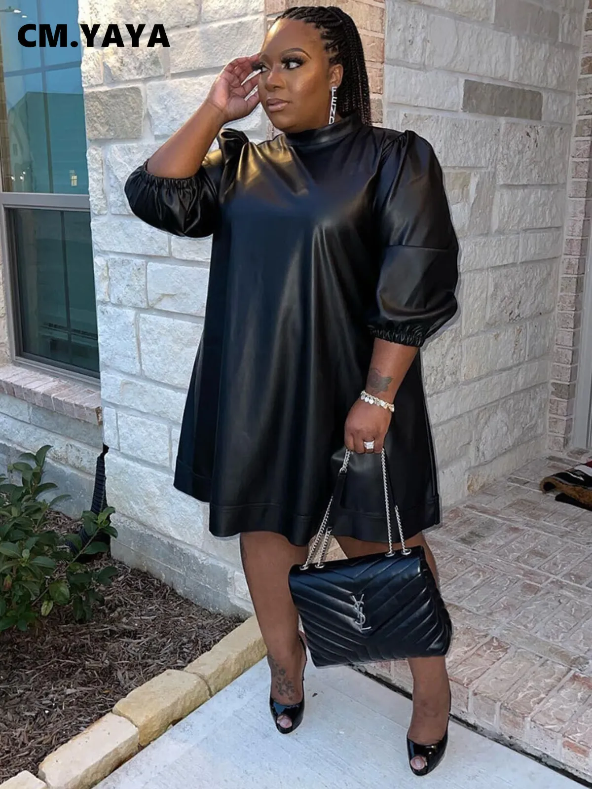 Black aline top dress plus size