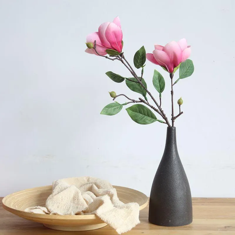 Decorative Flowers 2pcs/lot Simulation Silk Magnolia Branch Wedding Decoration Fake Flower Home El Vase Display Flores