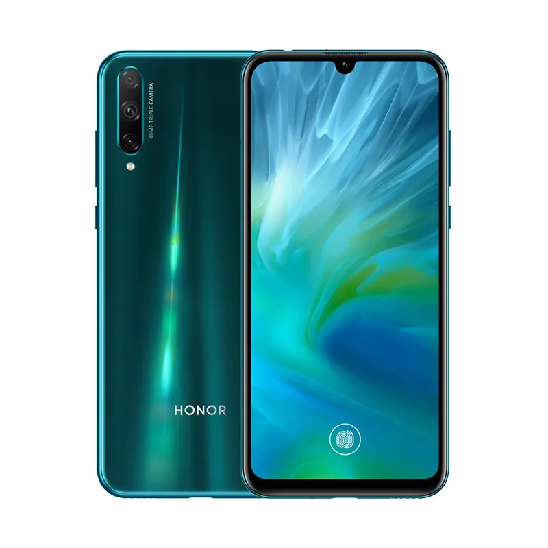 Téléphone portable d'origine Huawei Honor 20 Lite 4G intelligent 8 Go de RAM 128 Go de ROM Kirin 710F Octa Core 48MP 4000mAh Android 6,3 pouces AMOLED plein écran ID d'empreintes digitales visage téléphone portable