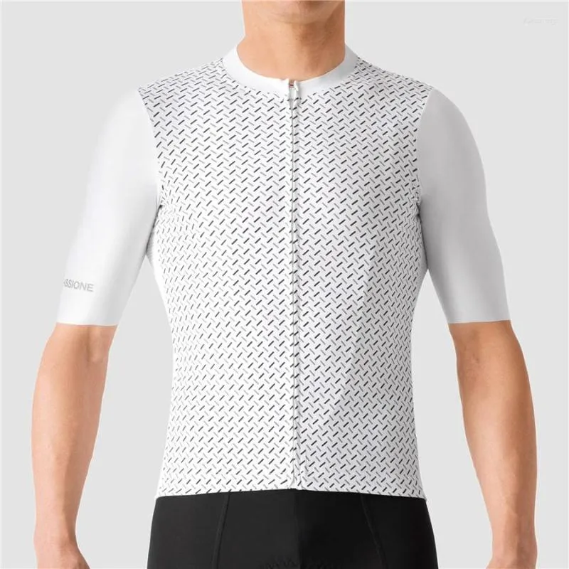 Giacche da corsa Jersey aerodinamico geometrico Leggero ad asciugatura rapida Manica corta Abbigliamento da gara Ciclismo Bicicletta da strada