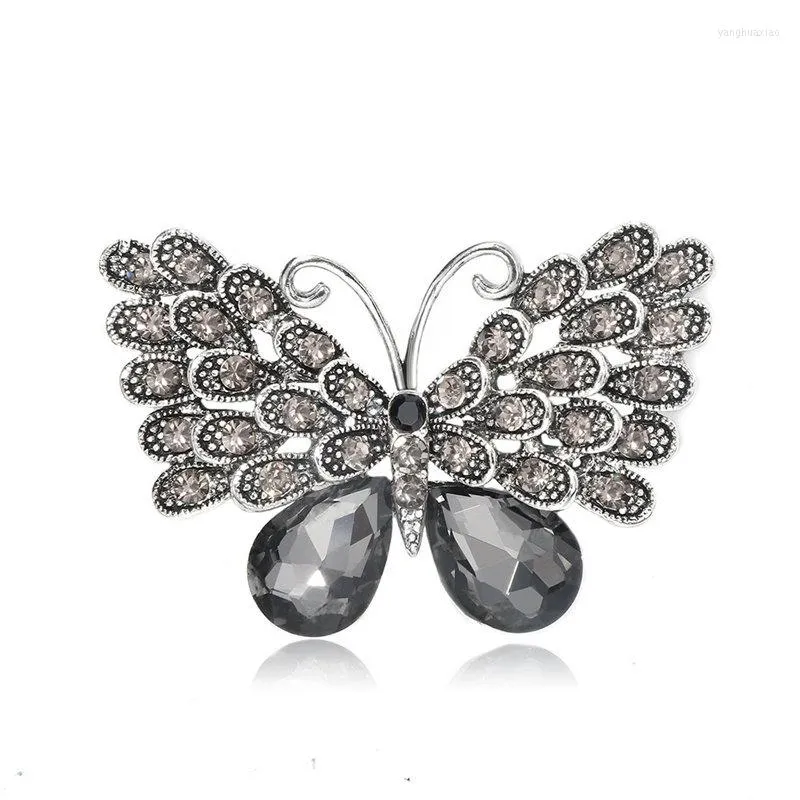 Broches vintage requintados e elegantes Big Butterfly Broche