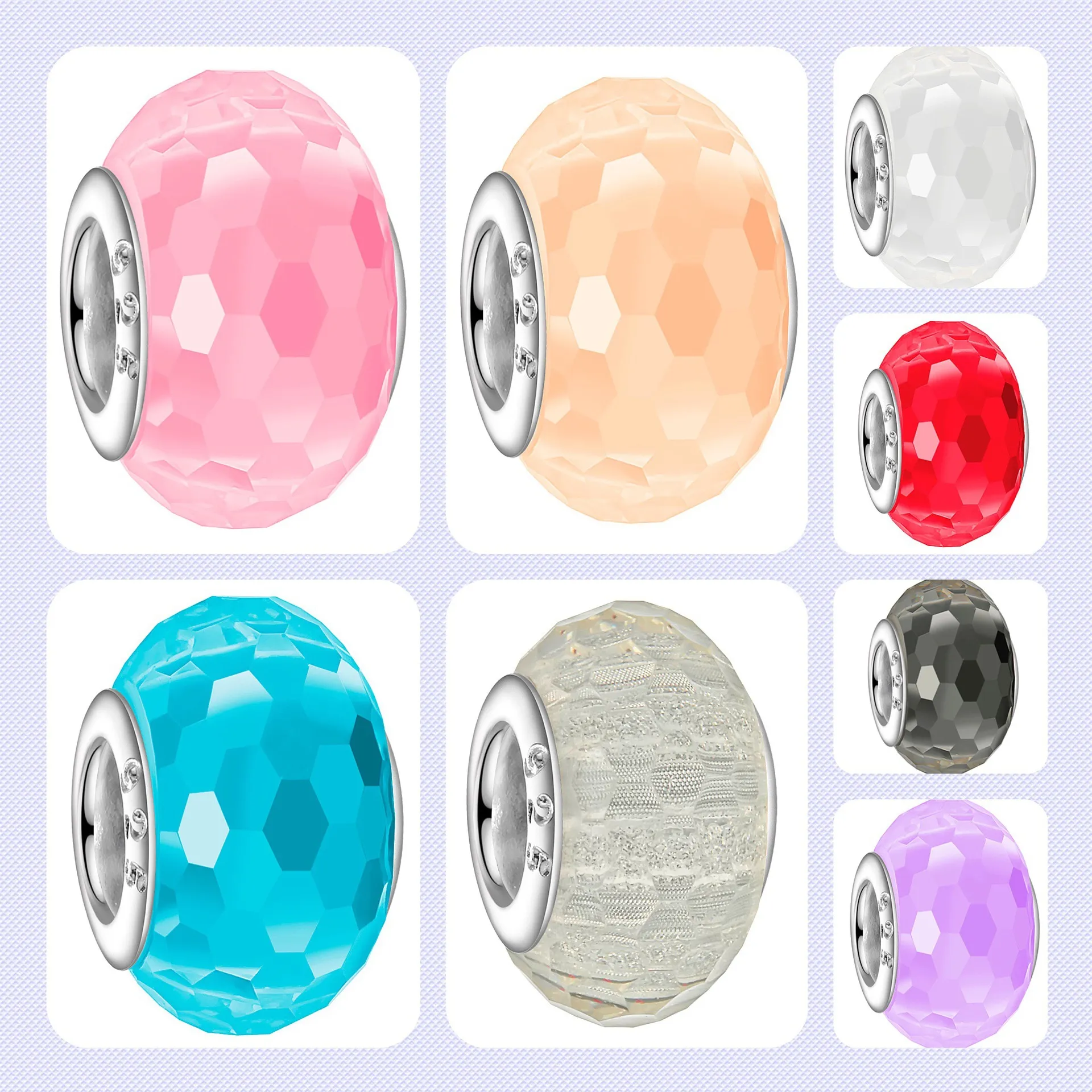 Crystal Section Large Glass Beads Creativity DIY Bracelet Loose Bead Accessories