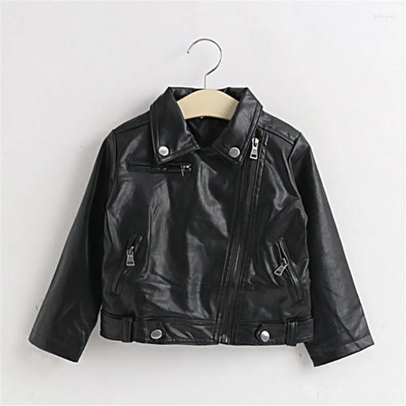 Jackets Dulce Amor Children PU Leather Jacket Girl Clothes Autumn Girls Coat Fall Kids Zipper Outerwear Tops Drop