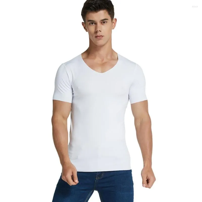 Men's T Shirts Ly Men Ice Silk Quick Dry T-shirt Short Sleeve Solid Color Seamless Breathable Top DO99
