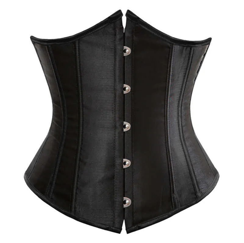 Midja och buken formade underbust korsett sexiga kvinnors underkläder bantning kropp shaper top för kvinnor steampunk spets upp bälte vit 0719