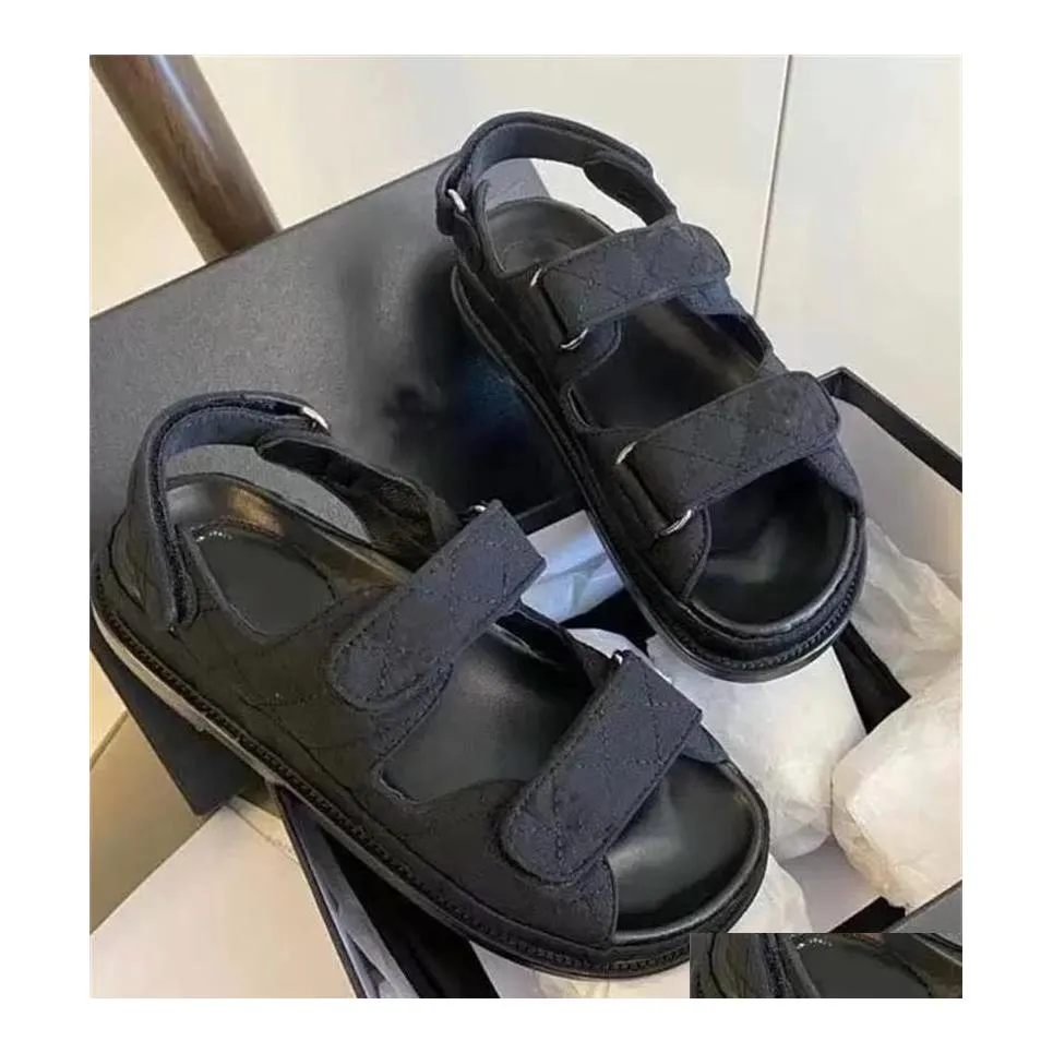 Sandalen Designer Frauen 3540 Slides Kristall Kalbsleder Freizeitschuhe gesteppte Plattform Sommer Strand Slipper mit Box Drop Lieferung AC Dhwqx