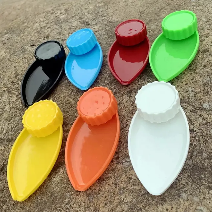 Premium Plastic Smoking Herb Grinder Tray Colorful 40mm Tobacco Grinders Roll Combo All In One 2 Parts Layers Funnel Shape Muller