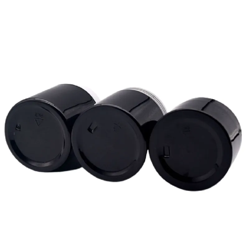 Empty Black Plastic Refillable Bottle Cosmetic Cream Pots Clear Screw Lid 30g 50g 80g 100g 120g 150g 200g 250g Portable Packaging Container Facial Cream Jars