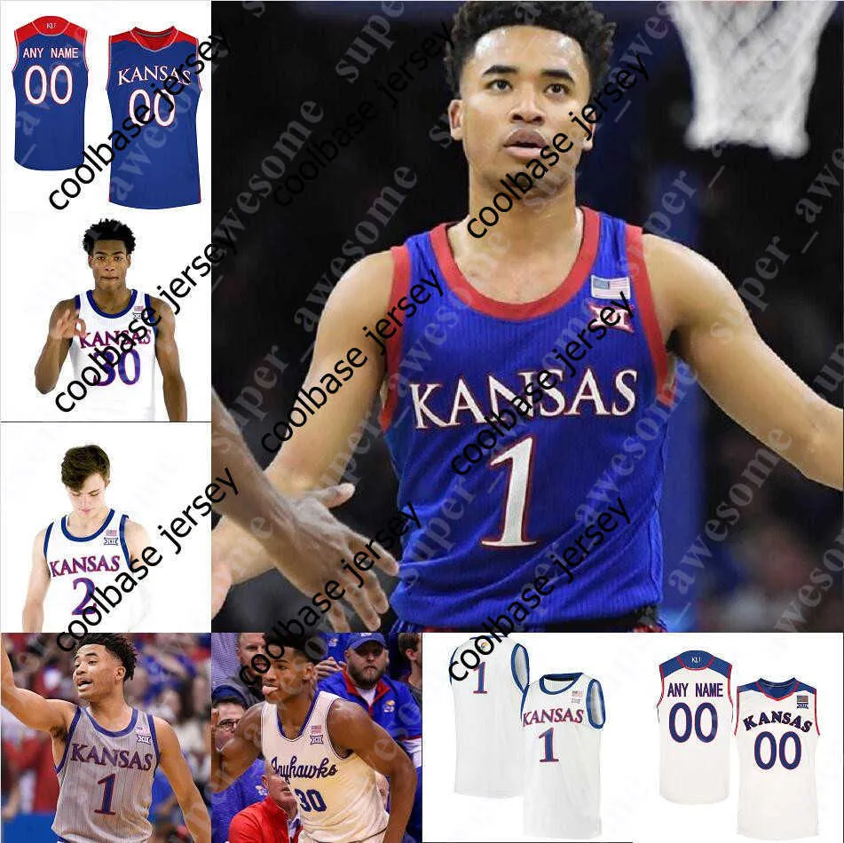 Koszulki do koszykówki Kansas Jayhawks Jersey 2 Christian Braun 22 Silvio de Sousa 13 Tristan Enaruna 5 Elijah Elliott 12 Chris