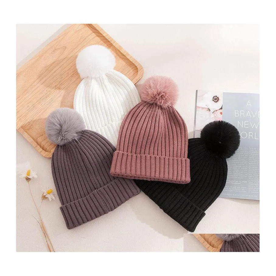 Beanie/Skull Caps herfst winter dames gebreide hoed warme muts wollen bol hoeden drop levering mode accessoires sjaals handschoenen dhznt