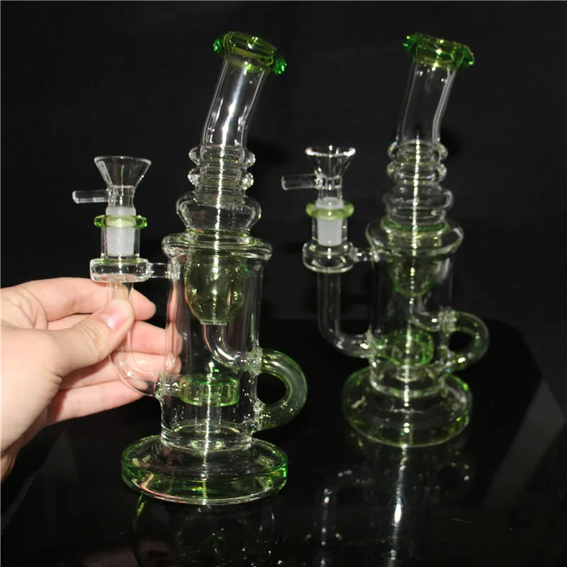 Bang en verre 9 pouces bécher bongs Pipe à eau Narguilés avec bol d'herbe Bangs épais Joint femelle 14MM Bubbler