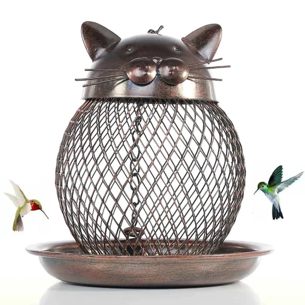 Outros pássaros suprimentos de pássaros Vintage Cat Modeling Furnishings Creative Home Furnishings Modern Metal Crafts Outdoor pendurado 230130