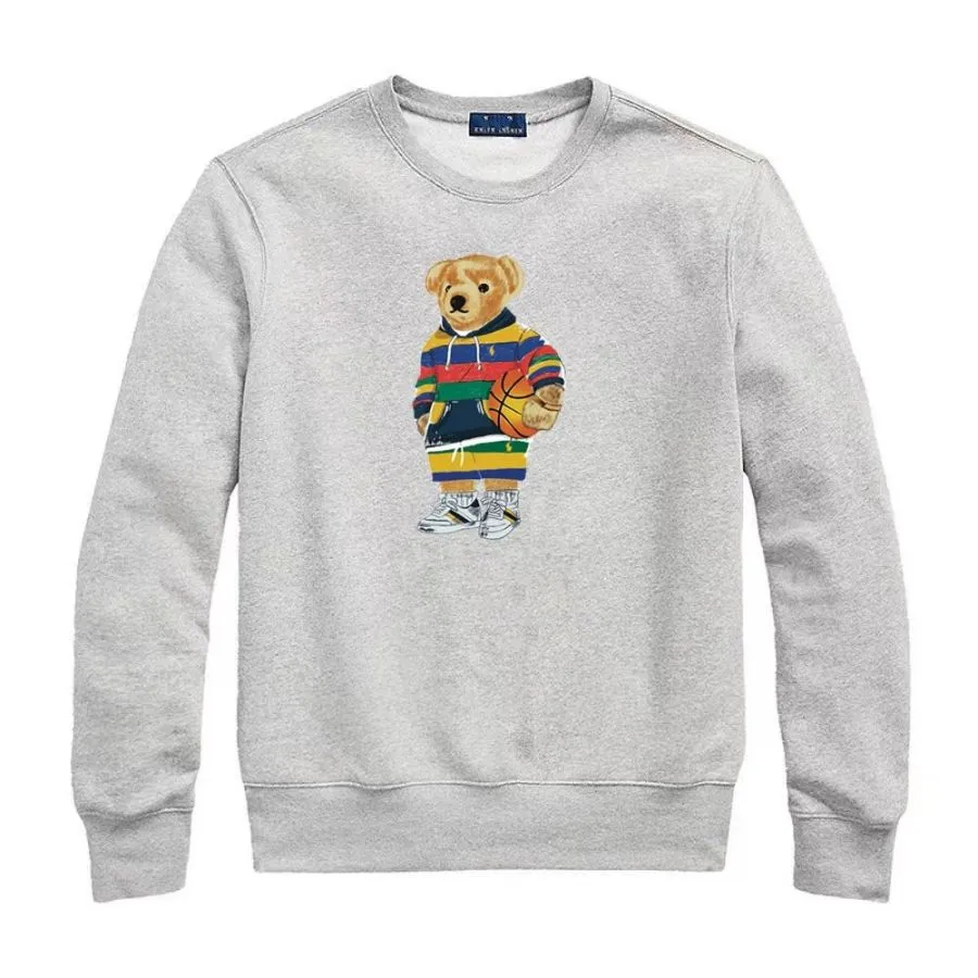 Felpe con cappuccio da uomo pullover cartoon orso sportswear designer polo maglione da uomo pullover stampa orso cotone manica lunga nuovo cotone casual contrasto colore S-2XL