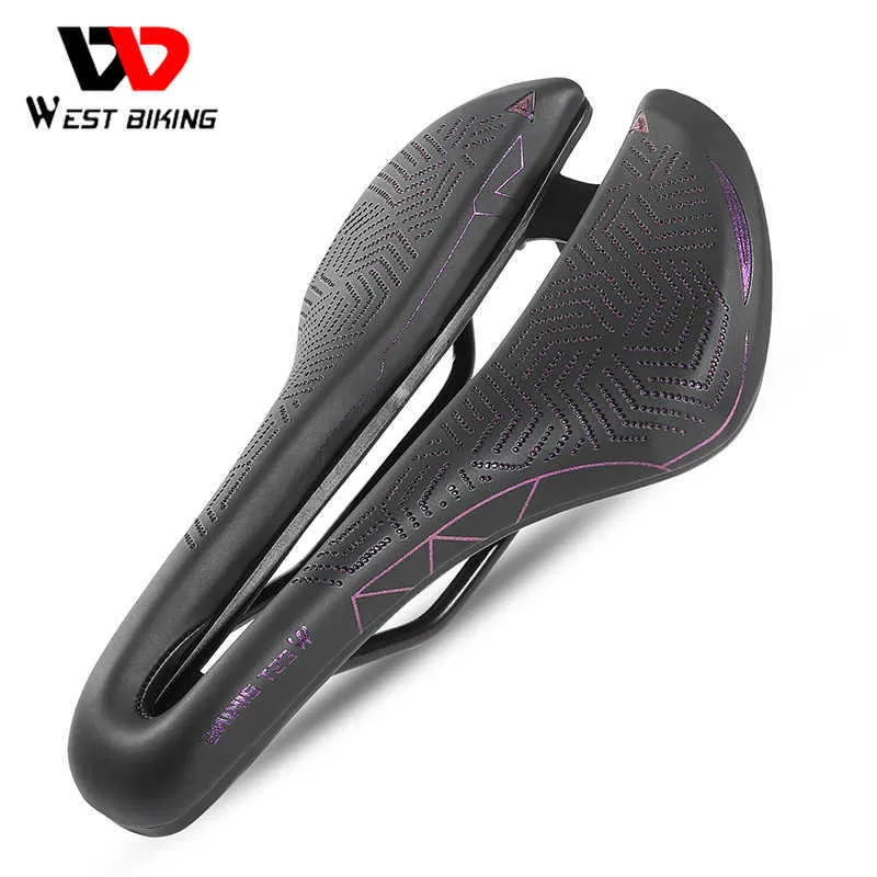 s WEST BIKING Hollow Breathable MTB Seat Road Bike Racing Soft Men Cushion PU Waterproof Cycling Saddle Bicycle Accessories 0131