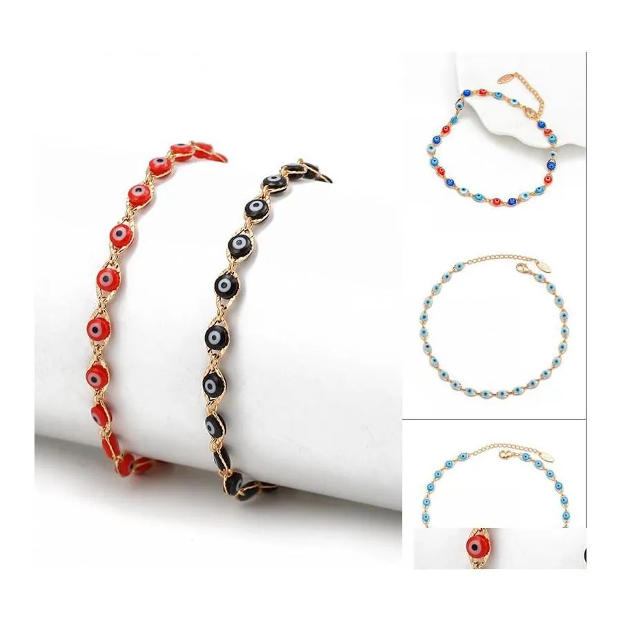 Cavigliere Accessori Originalità Cavigliera retrò Occhio del diavolo Catena alla caviglia Semplicità Bracciali Gioielli a mano Ornamenti Moda 8 5Bd Y2 Dro Dhvyh