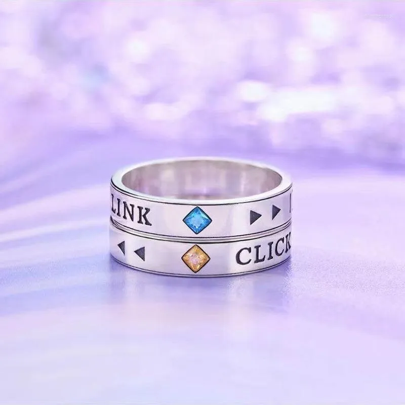 Cluster Rings Anime Women Ring Link Click Man Charles Lucas Couples Accessories Cute Fashion Jewellery Metal Silver Color Lovers Jewelry