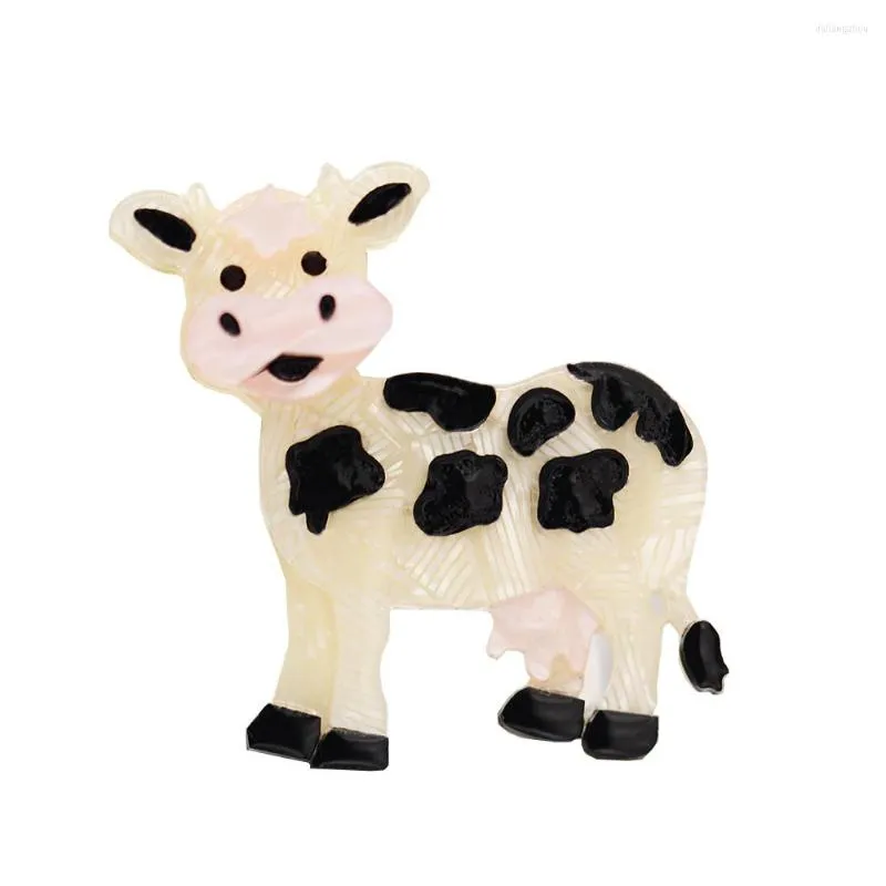 Broches Blucome acrylique Animal mignon lait vache forme Corsage pour femmes hommes enfants costume écharpe chapeau épingles bijoux enfants vacances cadeau