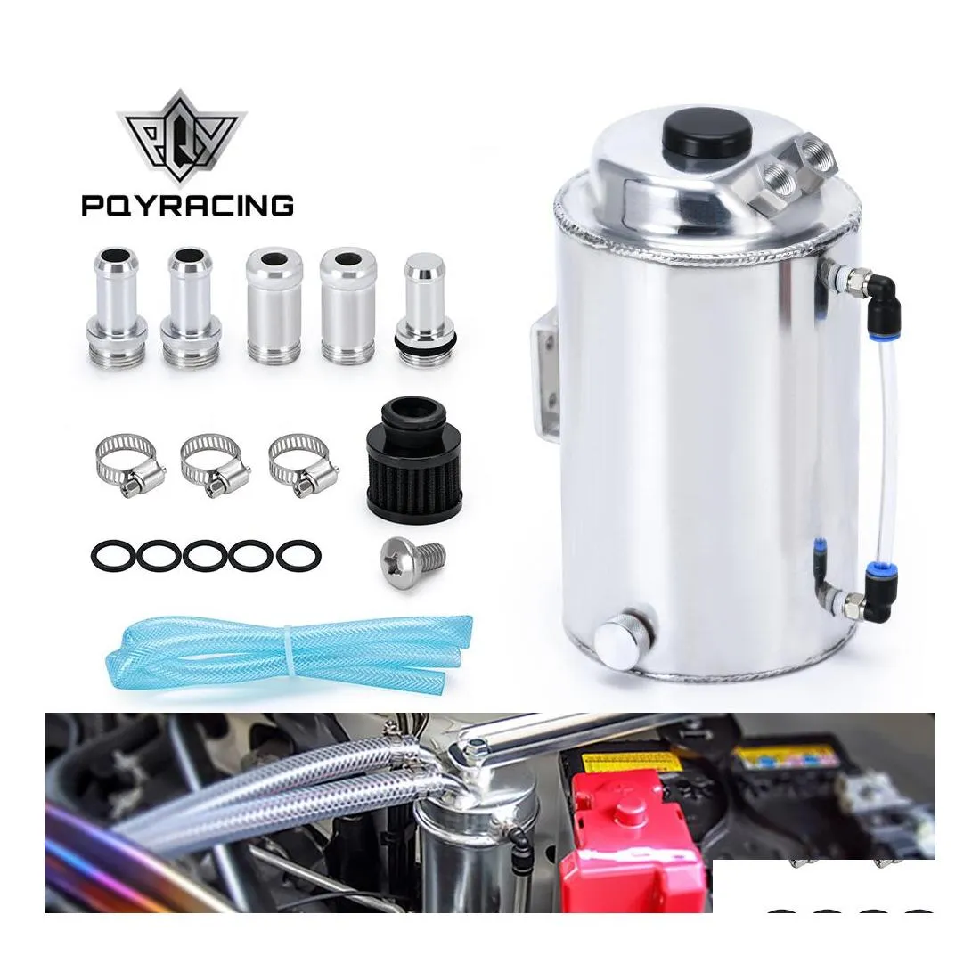 Br￤nsletank 2l 2 liter aluminium Polerad rund oljef￥ngst med Breather Filter TK01 Drop Delivery Mobiles Motorcyklar delar System DHNWO