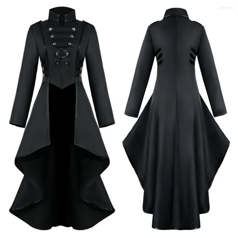 Vestes pour femmes femmes vintage gothique steampunk bouton dentelle corset halloween costume manteau tailcoat streetwear femelle y2k