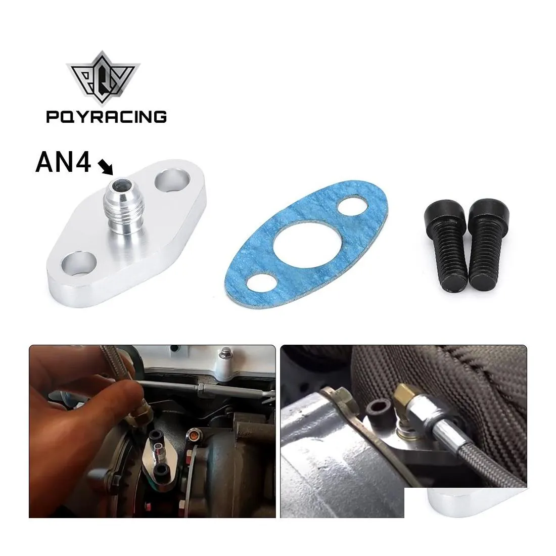 Turbocompressori Turbo Kit adattatore guarnizione flangia ingresso alimentazione olio 4An 4 An Raccordo T3 T3 / T4 T04 Ofg31 Consegna a goccia Cellulari Motociclette P Dhrez