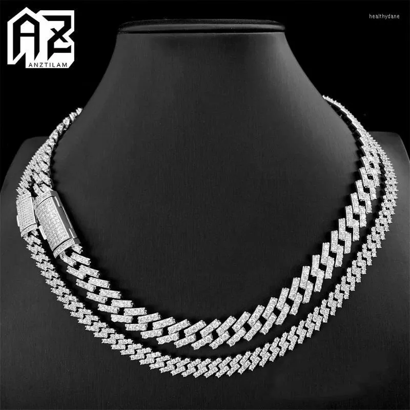 Chains 8/13mm High-end Iced Out Necklaces Square Cuban Link Chain For Men Women Hip Hop Bling Zircon Goth Choker Free ShipChains Heal22