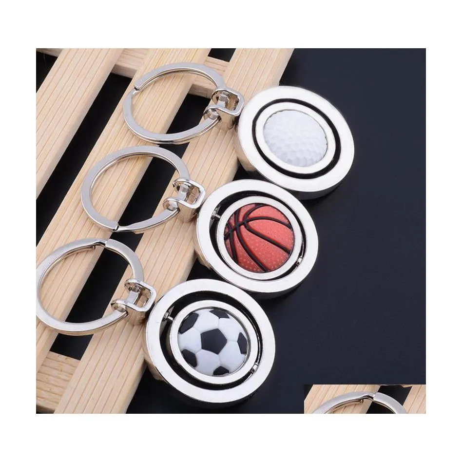 Parti Favorisi 3D Spor Dönen Basketbol Futbol Golf Keychain Anahtarlama Hadi Teyze Kolye Anahtar Top Hediyeleri ZWL343 DOLDUR TESLİM EV DHCSR