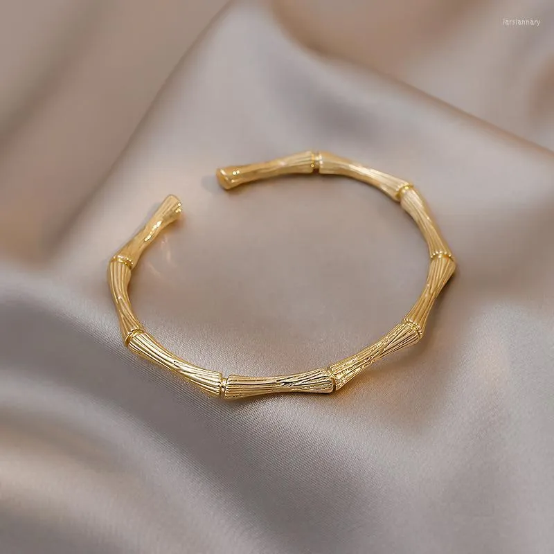 Bracelet coréen Design bijoux de mode Simple métal bambou ouverture réglable élégant travail des femmes accessoires quotidiens bracelet Lars22
