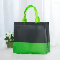 Storage Bags Portable Reusable Shopping Bag Large Folding Tote Grocery Non-Woven Double Color Convenient Handbag Eco Friendly