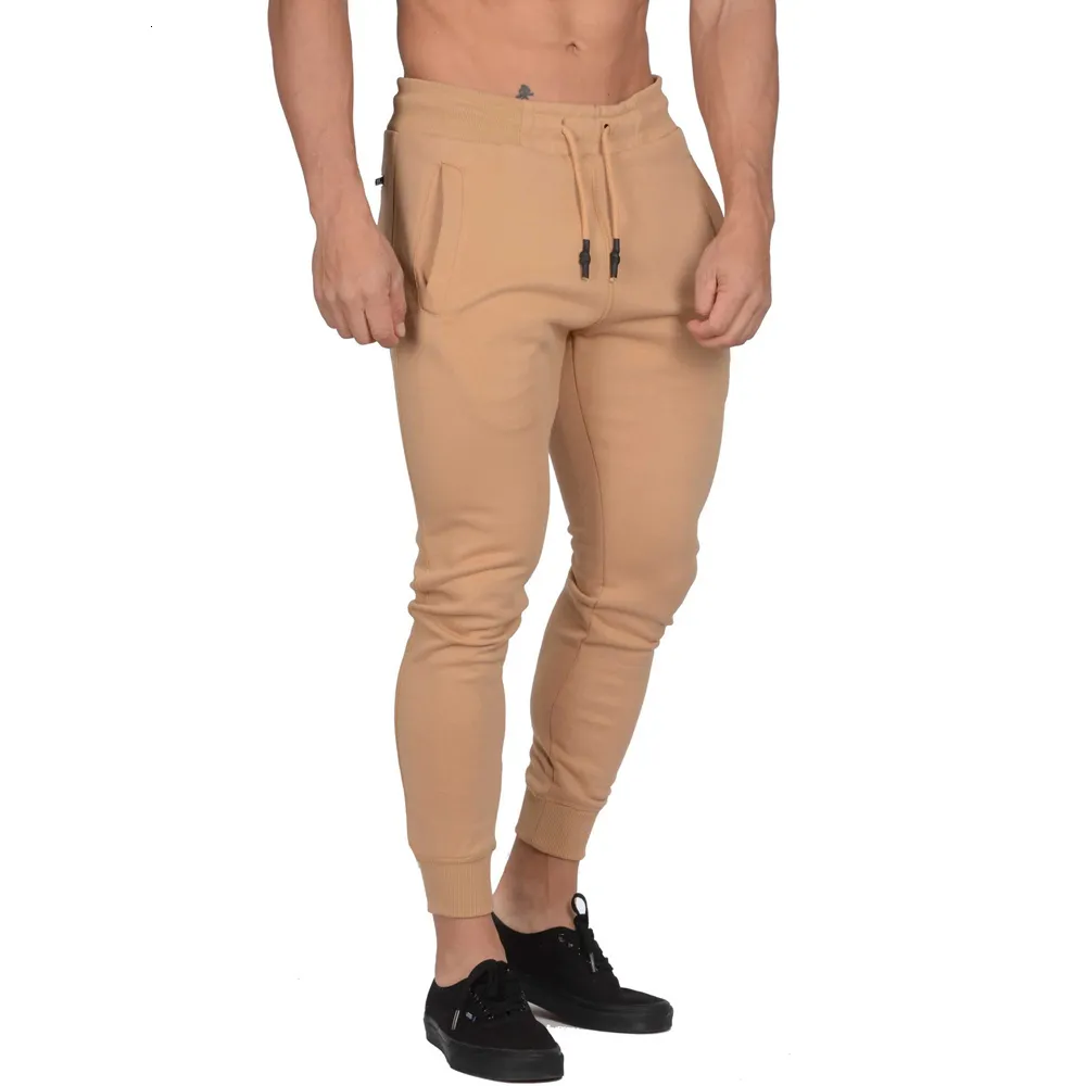 Pantalons pour hommes Solid Casual Joggers Hommes Skinny Pantalons de survêtement Gym Fitness Bodybuilding Pantalon Mâle Automne Sport Entraînement Coton Trackpants 230131