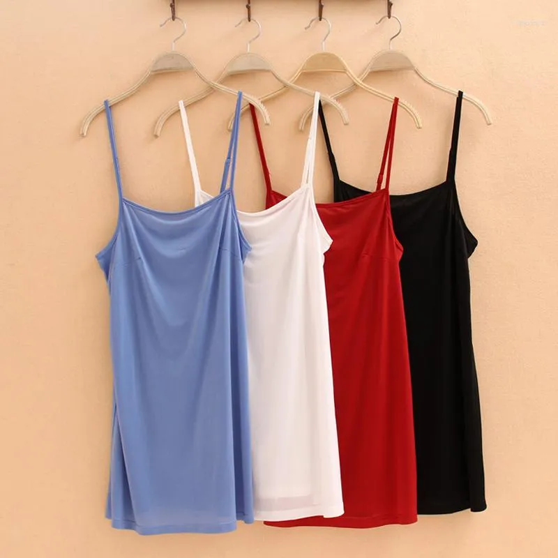 Camisoles Tanki Kobiety podszewka Camisole solidne rękawe zbiornik górny kamizelka spaghetti Pasek pod slip koszulką mini sukienkę vestidos wyłożona plaża