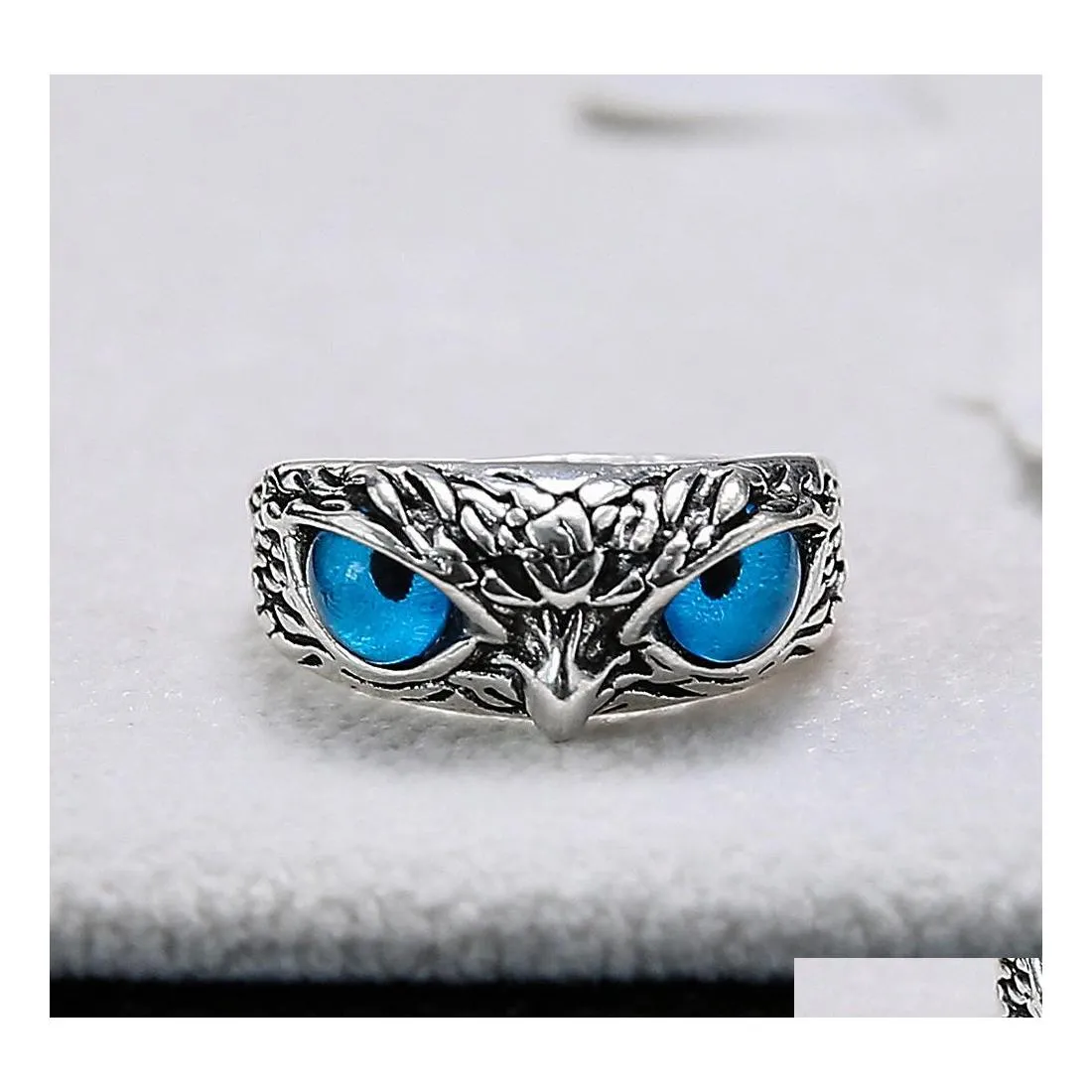 Bandringe Charme Vintage Nette Männer und Frauen Einfaches Design Eule Ring Silber Farbe Verlobung Hochzeit Schmuck Geschenke Drop Lieferung DHF2Z