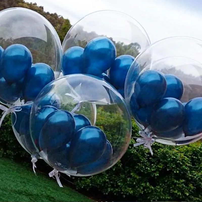 파티 장식 1-10pcs 거품 명확한 투명한 투명하지 않은 주름 헬륨 풍선 글로 보스 생일 웨딩 장식 용품 발자 선물