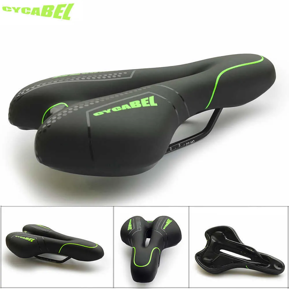 s CYCABEL Bike Silicone Cushion PU Leather Surface Silica Filled Gel Comfortable Cycling Seat Shockproof MTB Bicycle Saddle 0131