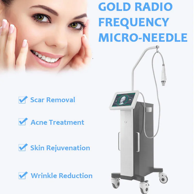 2023 Golden RF Microneedle Microneedling Machine radiofrequentie Micro naald anti-acne huidverzorgingsgereedschap stretch mark Acne verwijdering gezichtsuitrusting schoonheidsapparatuur