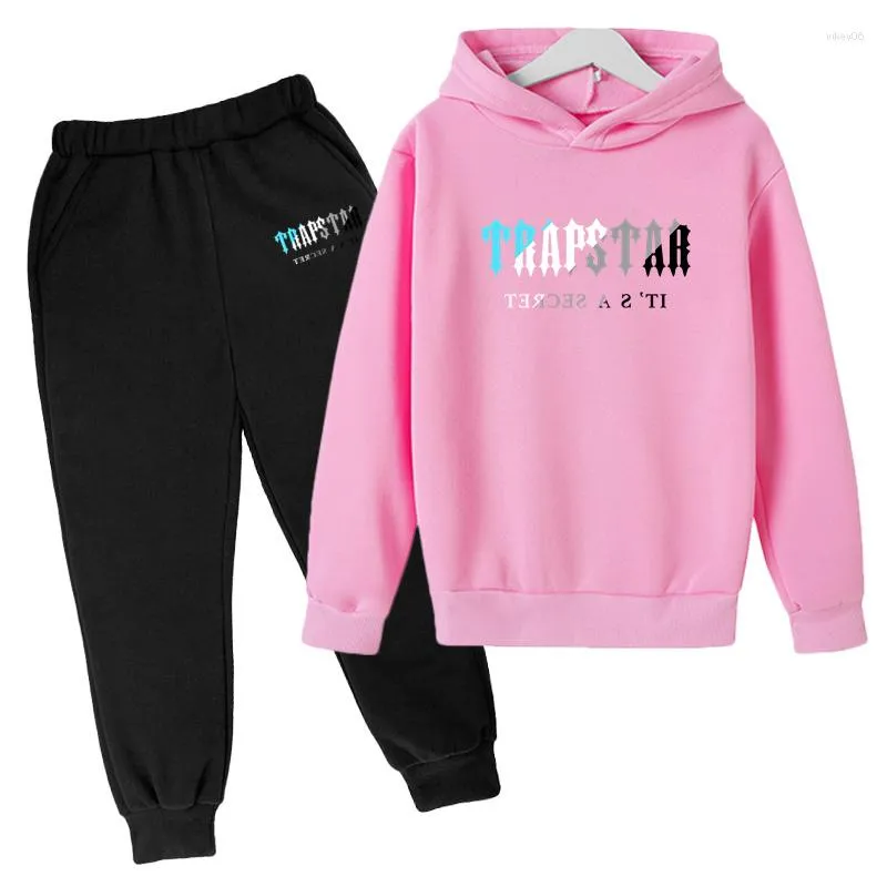 Herrspår 2023 Varumärke Tryckt Tracksuit Boys and Girls 2st Hoodie Sweatshirt Pants Jogging Su 4-11 Years Kids Clothe280s