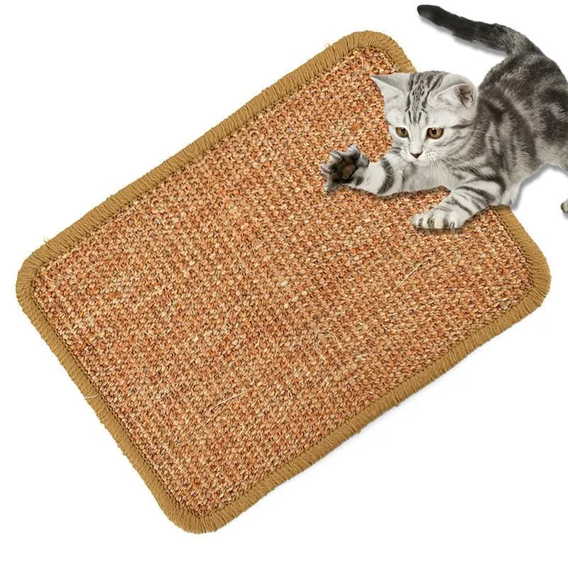 Kattmöbler Scratchers Natural Sisal Cat Scratching Post Mat Scratcher Board Pad Mats Toy Climbing Tree Lull Mat Lounger Pet Cool Mat Random Color 230130