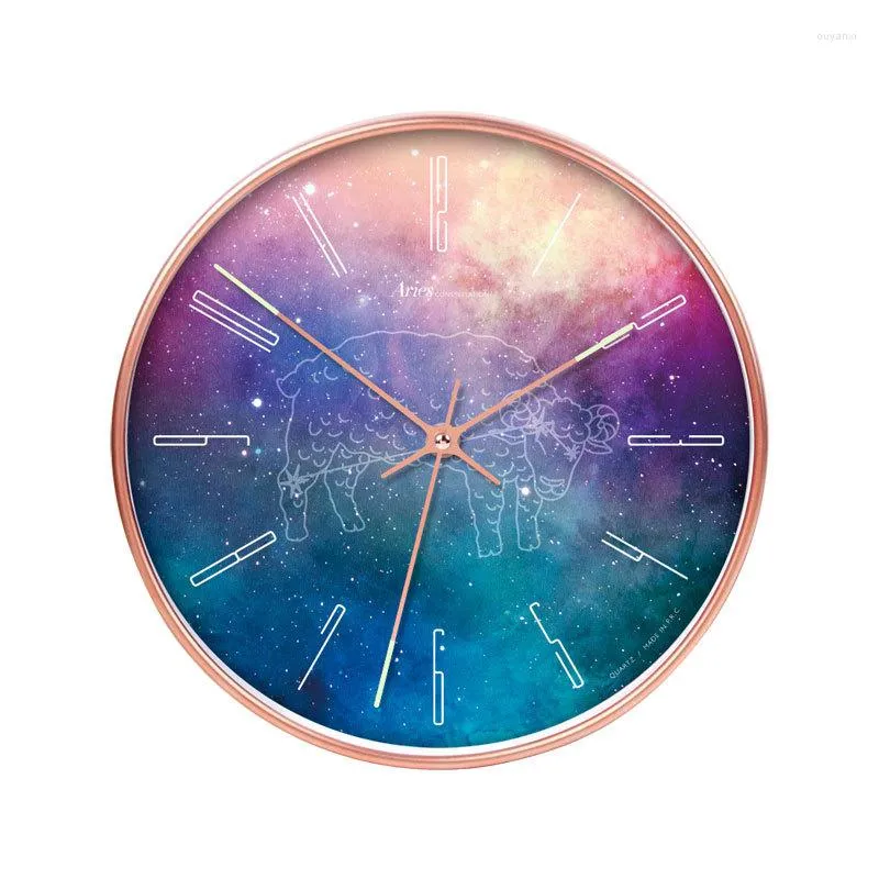 Wall Clocks 12 Constellation Decor Decoration Living Room Clock Modern Home Luxury 3D Reloj De Pared